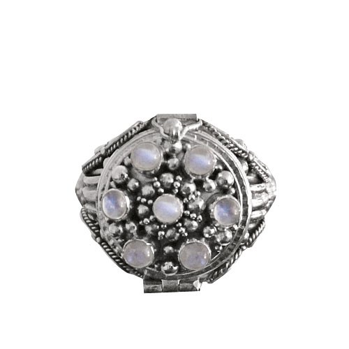 Silber-Giftring mit Regenbogenmondsteinen - vergleichen und g&uuml;nstig kaufen